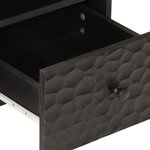 vidaXL Meuble TV noir 70x33x46 cm bois massif de manguier