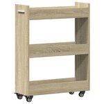 vidaXL Armoire avec roues chêne sonoma 60x22x79 cm bois d'ingénierie