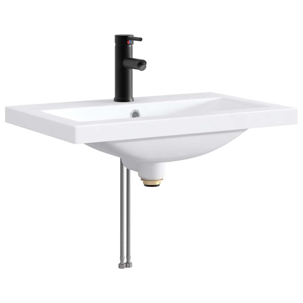 vidaXL Lavabo de salle de bains Noir Mat 61 x 40 x 16 5 cm métal