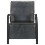 vidaXL Fauteuil Gris Cuir véritable