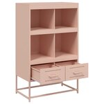 vidaXL Buffet haut rose 68 5x39x111 5 cm acier laminé à froid
