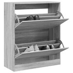 vidaXL Armoire à chaussures sonoma gris 80x34x96 5cm bois d'ingénierie