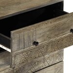 vidaXL Buffet gris clair 60x33 5x75 cm bois de manguier massif