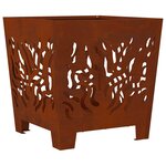 vidaXL Braise Marron 40 x 40 x 40 cm Acier patiné