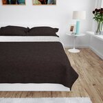 vidaXL Couvre-lit à double face matelassé 220 x 240 cm Crème et marron