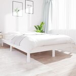vidaXL Cadre de lit sans matelas blanc 140x190 cm bois de pin massif