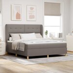 vidaXL Lit à ressorts avec matelas gris foncé 90x190 cm Taupe tissu