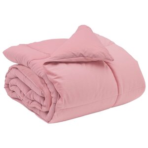 vidaXL Duvet d'hiver Matelassé Rose 135 x 220 cm Microfibre