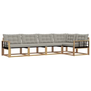vidaXL Ensemble de canapés d'extérieur 5 pc Blanc et gris clair