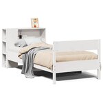vidaXL Lit bibliothèque sans matelas blanc 90x200cm bois de pin massif