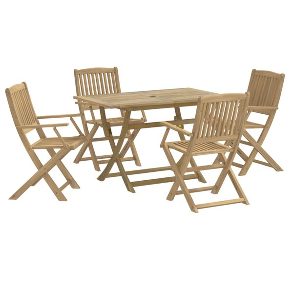 vidaXL Ensemble à manger de jardin 5 Pièces Bois d'acacia solide
