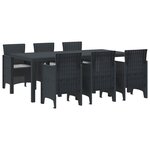 vidaXL Ensemble de salle à manger pour jardin 7 Pièces Anthracite