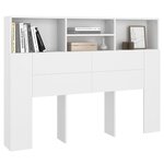 vidaXL Armoire à tête de lit Blanc 140x19x103 5 cm