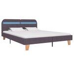 vidaXL Cadre de lit avec LED taupe tissu 180x200 cm