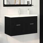 vidaXL Cabinet de salle de bain Chêne noir 80 x 38 5 x 46 cm