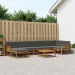 vidaXL Ensemble de canapés d'extérieur 8 Pièces Naturel et Anthracite