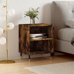 vidaXL Table de chevet chêne fumé 40x30x50 cm bois d'ingénierie