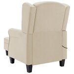 vidaXL Fauteuil de massage avec repose-pied Crème Tissu