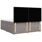 vidaXL Sommier à lattes de lit avec matelas Taupe 200x200 cm Tissu