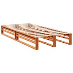 vidaXL Lit bibliothèque sans matelas cire marron 100x200 cm pin massif