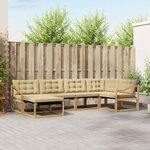 vidaXL Ensemble de canapés d'extérieur 6 Pièces Blanc et Beige