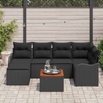 vidaXL Ensemble de canapé de jardin 7 Pièces Noir