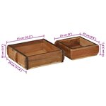 vidaXL Plateau 2 Pièces Marron 29 x 31 x 10 cm Bois Recyclé Solide