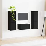 vidaXL Ensemble meuble TV 5 Pièces Noir Bois d'ingénierie