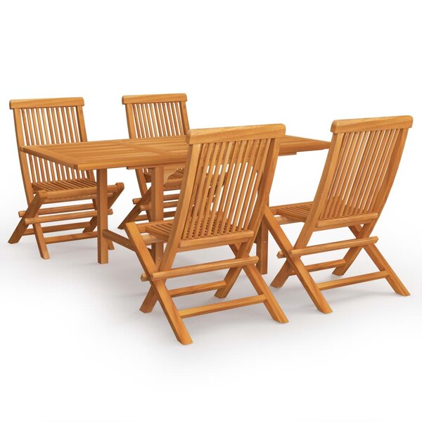 vidaXL Ensemble à manger de jardin 5 Pièces Bois de teck massif