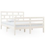 vidaXL Cadre de lit sans matelas blanc bois massif
