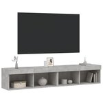 vidaXL Meubles TV avec lumières LED 2 Pièces gris béton 80x30x30 cm