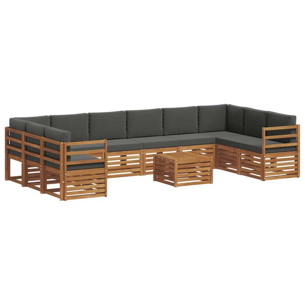 vidaXL Ensemble de canapés d'extérieur 11 Pièces Naturel et Anthracite