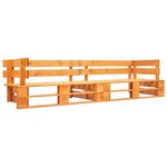 vidaXL Canapé de jardin palette 2 places marron miel bois