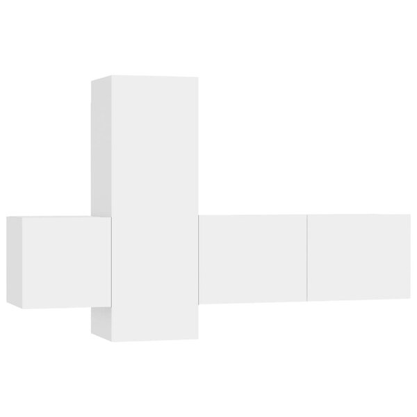 vidaXL Ensemble de meubles TV 3 Pièces Blanc Bois d'ingénierie