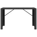 vidaXL Table de bar et dessus en verre noir 185x80x110 cm poly rotin