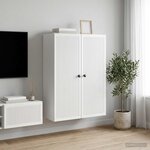 vidaXL Armoire Murale Blanc brillant 66 x 34 5 x 90 cm