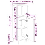 vidaXL Armoire salle de bain chêne sonoma 30x30x100 cm