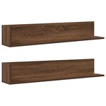 vidaXL Étagères murales 2 Pièces chêne marron 100x16 5x16 5 cm