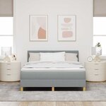 vidaXL Lit avec Sommier Tapissier et Matelas Gris Clair 140x200 cm Tissu