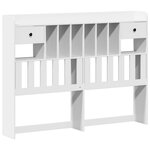 vidaXL Lit bibliothèque sans matelas blanc 160x200 cm bois pin massif