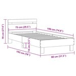 vidaXL Cadre de lit sans matelas avec lumières LED noir 75x190 cm