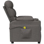 vidaXL Fauteuil de massage Gris foncé Tissu