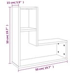 vidaXL Étagères murales 2 Pièces Chêne marron 50x15x50 cm Bois ingénierie