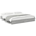 vidaXL Cadre de lit et tiroirs sonoma gris 200x200cm bois d'ingénierie