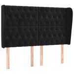 vidaXL Tête de lit avec oreilles Noir 163x23x118/128 cm Velours