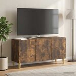 vidaXL Meuble TV Chêne fumé 99 x 34 5 x 50 cm Bois d'ingénierie