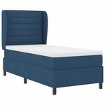 vidaXL Lit à ressorts avec matelas Bleu 100 x 200 cm tissu