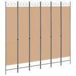 vidaXL Paravent à 6 panneaux Beige 240 x 220 cm Tissu