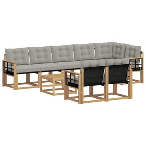 vidaXL Ensemble de canapés d'extérieur 9 pc Blanc et gris clair
