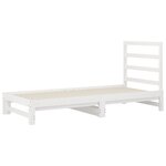vidaXL Lit coulissant Blanc 2x(90x200) cm Bois de pin massif